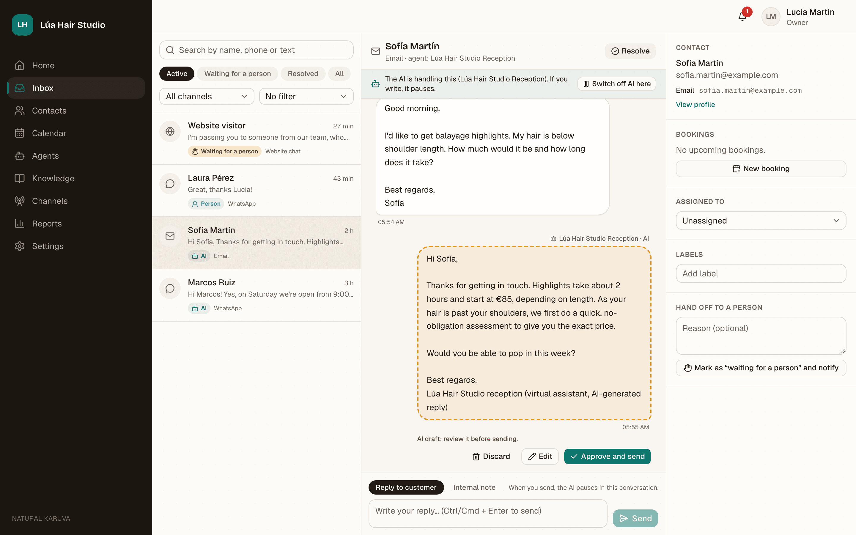 Natural Karuva screenshot: Email in the same thread