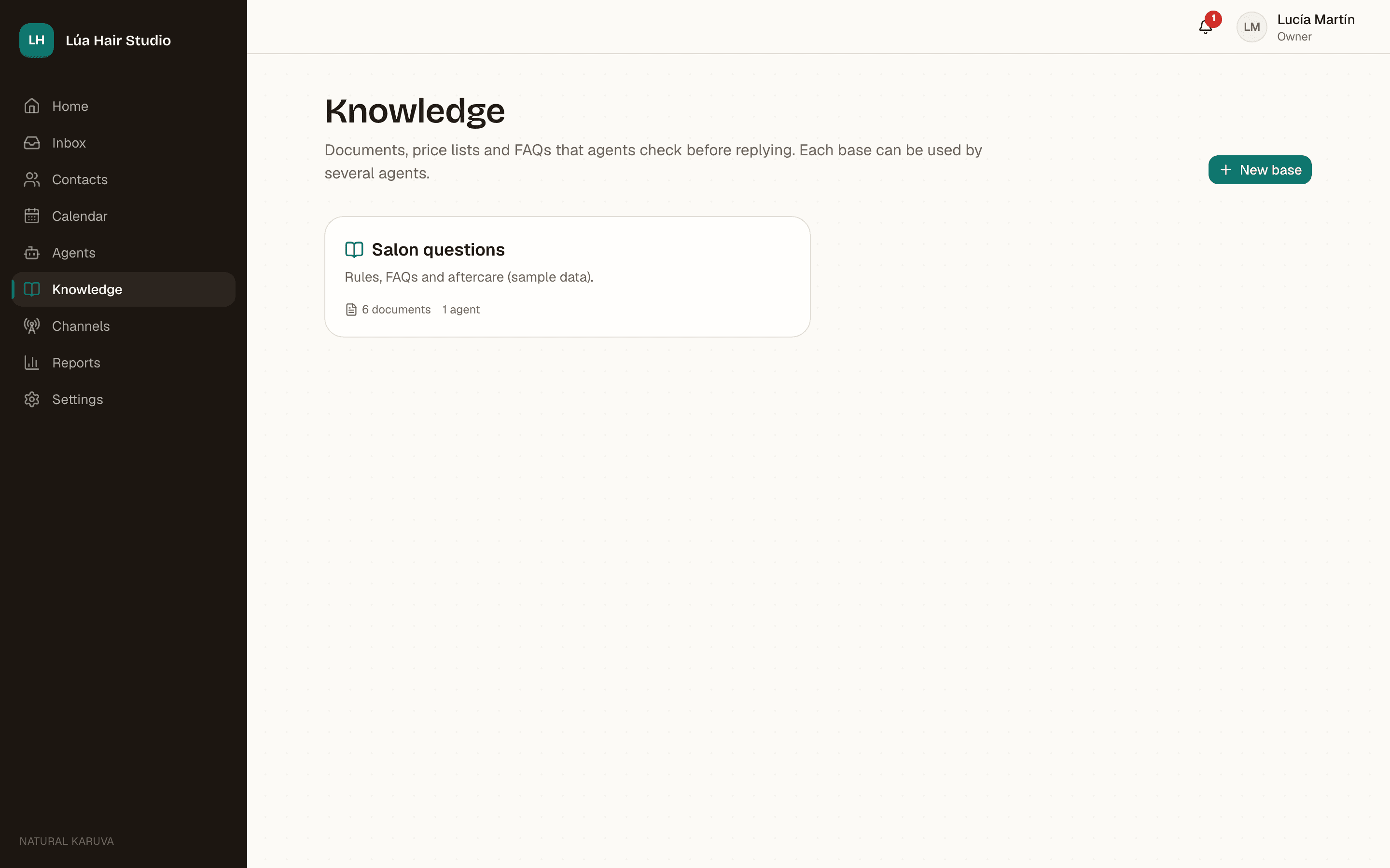 Natural Karuva screenshot: Knows what your business knows